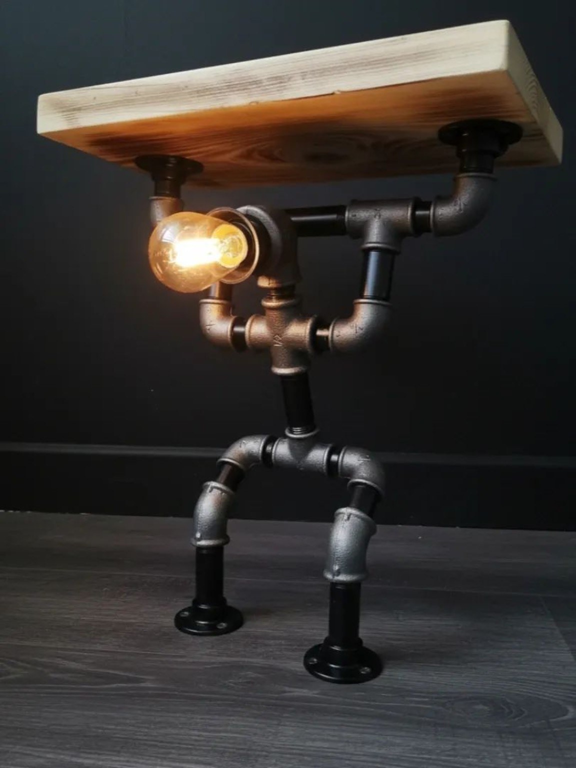 Pipe Shelf with Lamp Pipe Shelf with Lamp